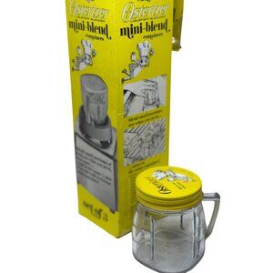 VTG Osterizer Mini-Blend Containers Set 3 in Box 8oz Blender Jars Oster 4" Retro